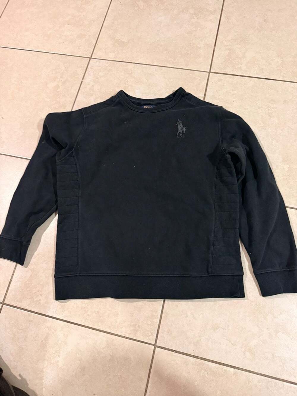 Polo Ralph Lauren Boys Black Crewneck Big Pony Sweatshirt XL 18-20